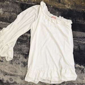 Show Me Your MuMu White Ruffled Blouse